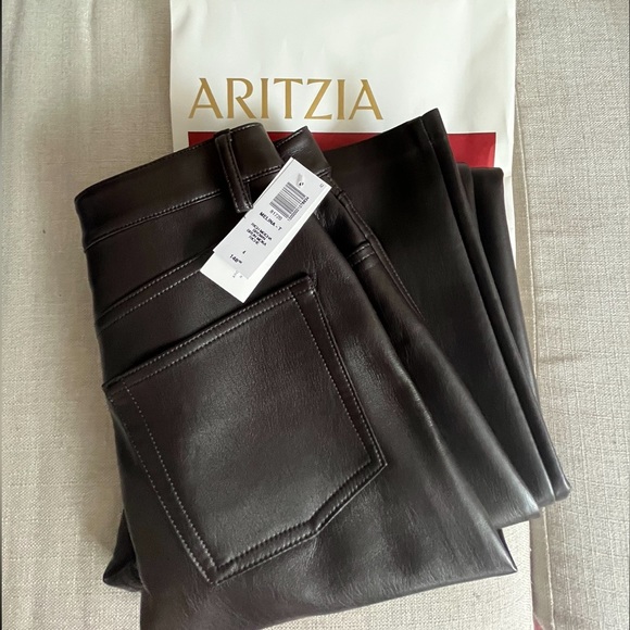 Aritzia Wilfred Melina pants in rich mocha brown - Picture 1 of 3